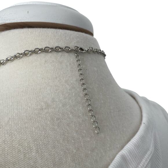 Paparazzi Women's Orange and Silver Bib Beaded Necklace Spring Statement Retro - Picture 4 of 7